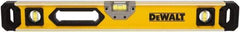 DeWALT - Magnetic 24" Long 3 Vial Box Beam Level - Aluminum, Yellow - Strong Tooling