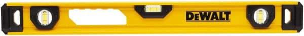 DeWALT - Magnetic 24" Long 3 Vial I-Beam Level - Aluminum, Yellow - Strong Tooling