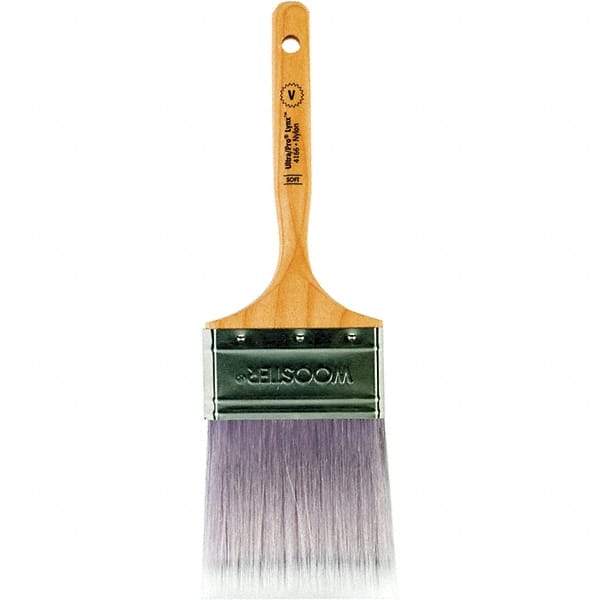 Wooster Brush - 3" Flat Synthetic Varnish Brush - 3-3/16" Bristle Length, 6-1/4" Maple Dowel Handle - Strong Tooling