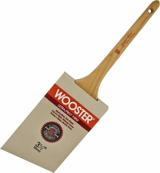 Wooster Brush - 3-1/2" Angled Nylon/Polyester Sash Brush - 3-3/16" Bristle Length, 8" Maple Rattail Handle - Strong Tooling