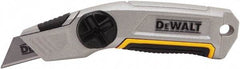 DeWALT - Fixed Utility Knife - 2-1/2" Bi-Metal Blade, Yellow & Silver Metal Handle, 1 Blade Included - Strong Tooling