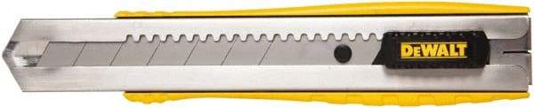 DeWALT - Snap Utility Knife - 1/4" Carbon Steel Blade, Yellow & Silver Plastic/Stainless Steel Handle, 1 Blade Included - Strong Tooling