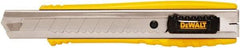 DeWALT - Snap Utility Knife - 1/4" Carbon Steel Blade, Yellow & Silver Plastic/Stainless Steel Handle, 1 Blade Included - Strong Tooling