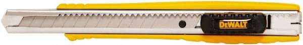 DeWALT - Snap Utility Knife - 1/4" Carbon Steel Blade, Yellow & Silver Plastic/Stainless Steel Handle, 1 Blade Included - Strong Tooling