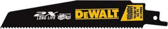 DeWALT - 6" Long x 1" Thick, High Speed Steel Reciprocating Saw Blade - Straight Profile, 10 TPI, Toothed Edge, Universal Shank - Strong Tooling