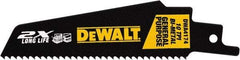 DeWALT - 4" Long x 1" Thick, High Speed Steel Reciprocating Saw Blade - Straight Profile, 10 TPI, Toothed Edge, Universal Shank - Strong Tooling