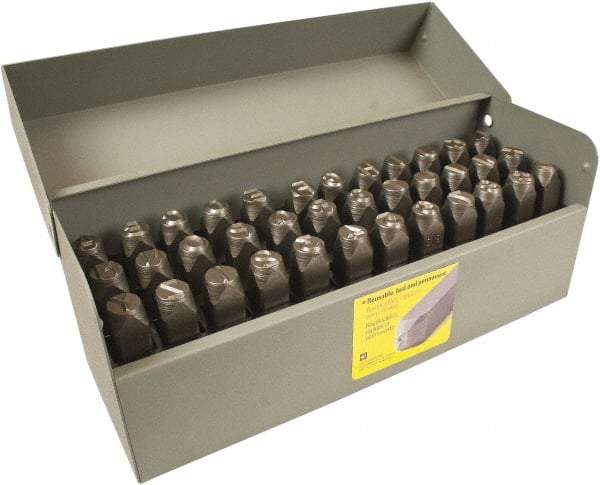 C.H. Hanson - 36 Piece, 1/8" Character Steel Stamp Set - Letters & Figures, Low Stress Round Face Full - Strong Tooling