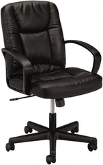 Basyx - 38-3/4" High Executive Mid Back Chair - 25" Wide x 34-1/2" Deep, Leather Seat, Black - Strong Tooling