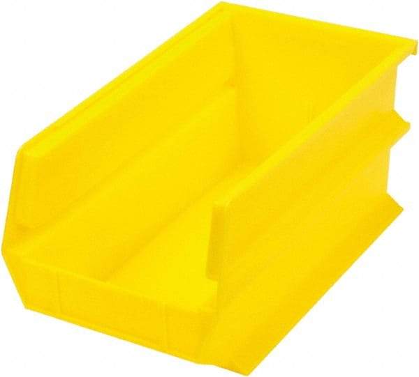 Triton - 14-3/4" Deep, Yellow Polypropylene Hopper Stacking Bin - 7" High x 8-1/4" Wide x 14-3/4" Long - Strong Tooling