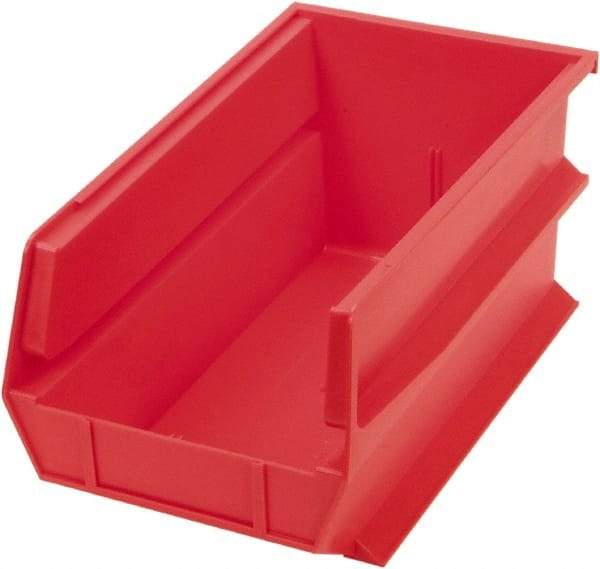 Triton - 14-3/4" Deep, Red Polypropylene Hopper Stacking Bin - 7" High x 8-1/4" Wide x 14-3/4" Long - Strong Tooling