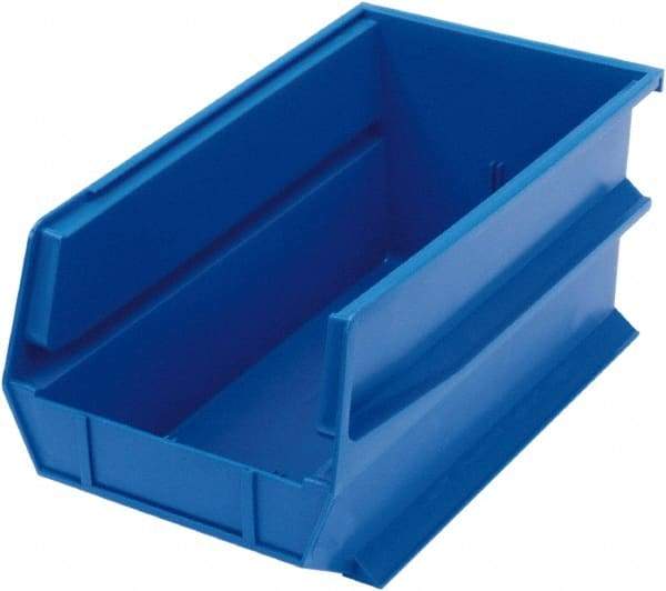 Triton - 14-3/4" Deep, Blue Polypropylene Hopper Stacking Bin - 7" High x 8-1/4" Wide x 14-3/4" Long - Strong Tooling