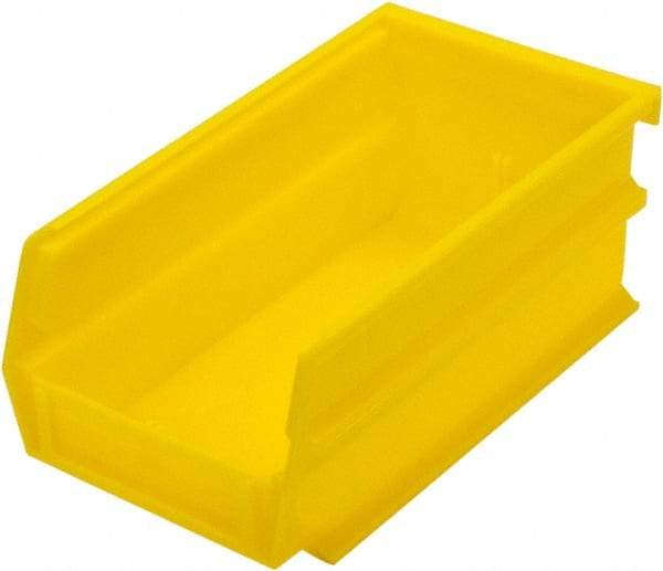 Triton - 7-3/8" Deep, Yellow Polypropylene Hopper Stacking Bin - 3" High x 4-1/8" Wide x 7-3/8" Long - Strong Tooling