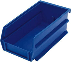 Triton - 7-3/8" Deep, Blue Polypropylene Hopper Stacking Bin - 3" High x 4-1/8" Wide x 7-3/8" Long - Strong Tooling