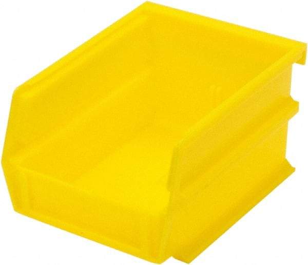 Triton - 5-3/8" Deep, Yellow Polypropylene Hopper Stacking Bin - 3" High x 4-1/8" Wide x 5-3/8" Long - Strong Tooling