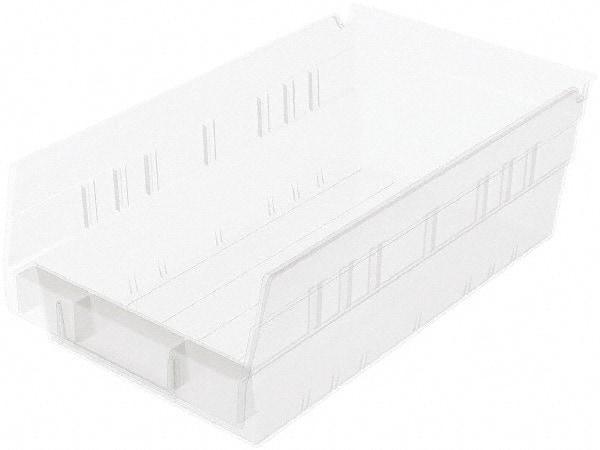 Akro-Mils - 11-5/8" Deep, Clear Hopper Shelf Bin - 4" High x 6-5/8" Wide x 11-5/8" Long - Strong Tooling