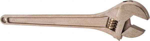 Ampco - 1-11/16" Jaw Capacity, 15" Nonsparking Adjustable Wrench - Aluminum Bronze, Plain Finish - Strong Tooling