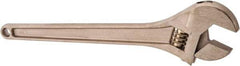 Ampco - 1-11/16" Jaw Capacity, 15" Nonsparking Adjustable Wrench - Aluminum Bronze, Plain Finish - Strong Tooling