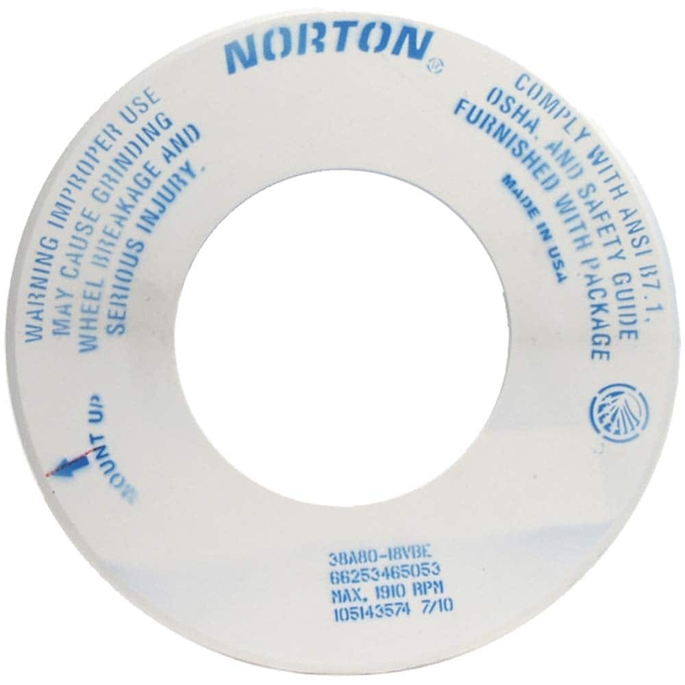 Norton - Tool & Cutter Grinding Wheels Wheel Type: Type 1 Wheel Diameter (Inch): 18 - Strong Tooling