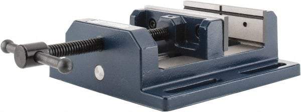 Gibraltar - 6" Jaw Opening Capacity x 2" Throat Depth, Horizontal Drill Press Vise - 6" Wide Jaw, Stationary Base, Standard Speed, 10-15/16" OAL x 3-9/16" Overall Height, Cast Iron - Strong Tooling