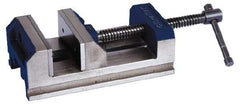 Gibraltar - 6" Jaw Opening Capacity x 2" Throat Depth, Horizontal Drill Press Vise - 6" Wide x 2" High Jaw, Stationary Base, Standard Speed, 11-15/16" OAL x 3-1/2" Overall Height - Strong Tooling