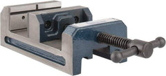 Gibraltar - 4" Jaw Opening Capacity x 1-1/2" Throat Depth, Horizontal Drill Press Vise - 4" Wide Jaw, Stationary Base, Standard Speed, 7-5/16" OAL x 2-11/16" Overall Height - Strong Tooling