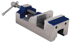 Gibraltar - 4" Jaw Opening Capacity x 1-3/4" Throat Depth, Horizontal Drill Press Vise - 4" Wide Jaw, Stationary Base, Standard Speed, 10-3/4" OAL, Cast Iron - Strong Tooling