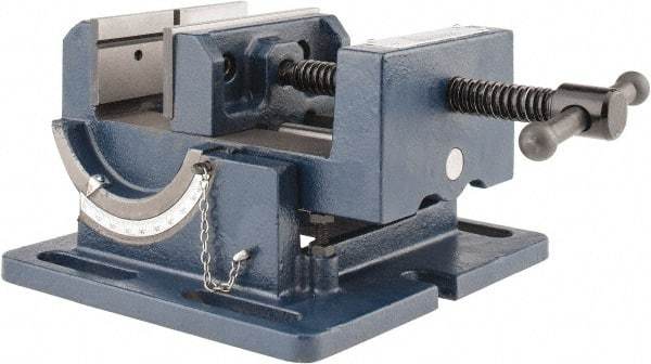 Gibraltar - 4" Jaw Width, 4" Jaw Opening Capacity, Angle Stationary Machine Vise - Manual Operation, 1 Station, 9-7/16" Long x 4-1/2" High x 1-1/2" Deep, 1-1/2" Jaw Height - Strong Tooling