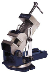 Gibraltar - 6" Jaw Width, 6" Jaw Opening Capacity, Angle Swivel Machine Vise - Manual Operation, 1 Station, 17-3/4" Long x 7-7/16" High x 2" Deep, 2" Jaw Height - Strong Tooling