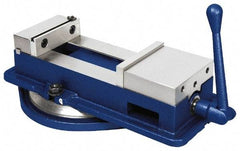 Gibraltar - 6" Jaw Width, 8-3/4" Jaw Opening Capacity, Horizontal Swivel Machine Vise - Manual Operation, 1 Station, 19-1/2" Long x 6-1/4" High x 1-5/8" Deep, 1-5/8" Jaw Height - Strong Tooling