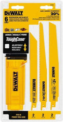 DeWALT - 6 Pieces, 8" to 9" Long x 0.04" Thickness, Bi-Metal Reciprocating Saw Blade Set - Straight Profile, 6 to 14 Teeth, Toothed Edge - Strong Tooling