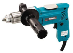 Makita - 1/2" Keyed Chuck, 550 RPM, Pistol Grip Handle Electric Drill - 6.5 Amps, 115 Volts, Reversible, Includes Chuck Key, Drill Chuck, Side Handle - Strong Tooling