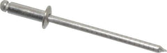 RivetKing - Size 44 Dome Head Stainless Steel Open End Blind Rivet - Stainless Steel Mandrel, 0.188" to 1/4" Grip, 1/4" Head Diam, 0.129" to 0.133" Hole Diam, 0.4" Length Under Head, 1/8" Body Diam - Strong Tooling