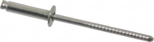 RivetKing - Size 46 Dome Head Stainless Steel Open End Blind Rivet - Stainless Steel Mandrel, 0.313" to 3/8" Grip, 1/4" Head Diam, 0.129" to 0.133" Hole Diam, 0.525" Length Under Head, 1/8" Body Diam - Strong Tooling