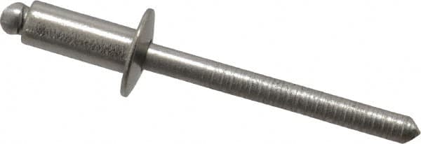 RivetKing - Size 64 Dome Head Stainless Steel Open End Blind Rivet - Stainless Steel Mandrel, 0.188" to 1/4" Grip, 3/8" Head Diam, 0.192" to 0.196" Hole Diam, 0.45" Length Under Head, 3/16" Body Diam - Strong Tooling