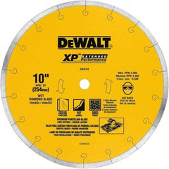 DeWALT - 10" Diam, 5/8" Arbor Hole Diam, Wet & Dry Cut Saw Blade - Diamond-Tipped, Standard Round Arbor - Strong Tooling