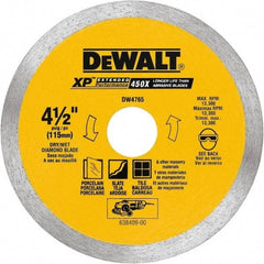 DeWALT - 4-3/8" Diam, 5/8 & 7/8" Arbor Hole Diam, Wet & Dry Cut Saw Blade - Diamond-Tipped, Standard Round Arbor - Strong Tooling