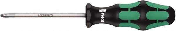 Wera - #2, 10-1/16" OAL, Standard Phillips Screwdriver - 6" Blade Length, Round Shank, Ergonomic Handle - Strong Tooling