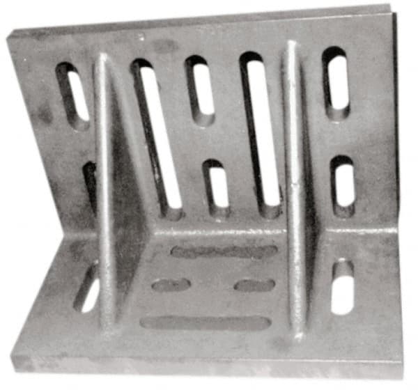 Suburban Tool - 16" Wide x 9" Deep x 12" High Cast Iron Machined Angle Plate - Slotted Plate, Through-Slots on Surface, Double Web, 1-1/8" Thick, Single Plate - Strong Tooling