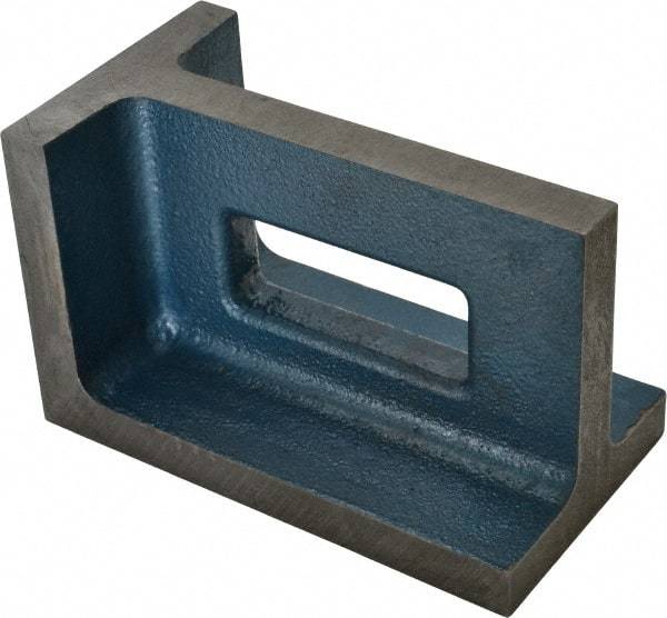 Interstate - 1 Hole, 8" High x 4-1/2" Wide x 5" Deep, Right Angle Iron - Semi-Steel, Precision Ground, Parallel & Square to within 0.0018" per 6" - Strong Tooling