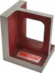 Suburban Tool - 1 Hole, 6" High x 4-1/2" Wide x 5" Deep, Right Angle Iron - Cast Iron, Machined, 7/8" Thick, Parallel & Square to within 0.002" per 6" - Strong Tooling