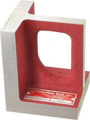 Suburban Tool - 1 Hole, 5" High x 3-3/4" Wide x 4" Deep, Right Angle Iron - Cast Iron, Precision Ground, 3/4" Thick, Parallel to within 0.00025" per 6", Square to within 0.0005" per 6" - Strong Tooling