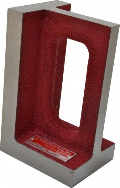 Suburban Tool - 1 Hole, 8" High x 4" Wide x 5" Deep, Right Angle Iron - Cast Iron, Precision Ground, 1" Thick, Parallel to within 0.00025" per 6", Square to within 0.0005" per 6" - Strong Tooling