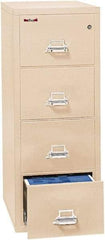 FireKing - 20.81" Wide x 52-3/4" High x 31-9/16" Deep, 4 Drawer Vertical File - Steel, Parchment - Strong Tooling