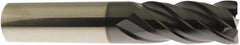 Accupro - 1/2", 4 Flute, Single End, Solid Carbide, 0.06" Corner Radius End Mill - 3" OAL, 40° Helix, Right Hand Flute, 1-1/4" LOC, Right Hand Cut - Strong Tooling