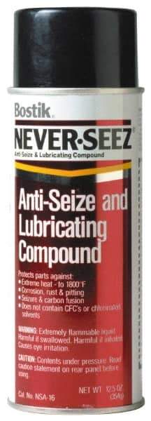 Bostik - 16 oz Aerosol Extreme Pressure Anti-Seize Lubricant - Copper, -297 to 1,800°F, Silver Gray, Water Resistant - Strong Tooling