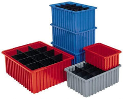 Akro-Mils - 1.66 Cu Ft, 50 Lb Load Capacity Red Polyethylene Dividable Container - Stacking, 22.4" Long x 17.4" Wide x 10" High - Strong Tooling