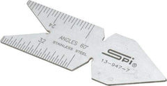 SPI - 60° Angle, Chrome Coated Steel Center Gage - 1/32 to 1/14 Inch Graduation - Strong Tooling