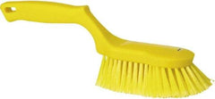 Vikan - 2" Bristle Length, Polyester Wash Brush - 5-13/16" Long x 5" Wide Head, 13-1/2" OAL, Yellow, Polypropylene Block - Strong Tooling