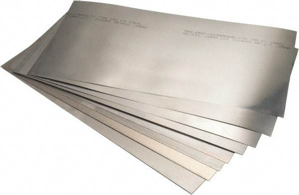 Precision Brand - 10 Piece, 0.05 to 0.800 mm Thickness, Steel Shim Stock Sheet Assortment - 300 mm Long x 150 mm Wide - Strong Tooling