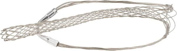 Woodhead Electrical - 1-3/4 to 1.99 Inch Cable Diameter, Tinned Bronze, Single Loop Support Grip - 34 Inch Long, 2,640 Lb. Breaking Strength, 20 Inch Mesh Length - Strong Tooling